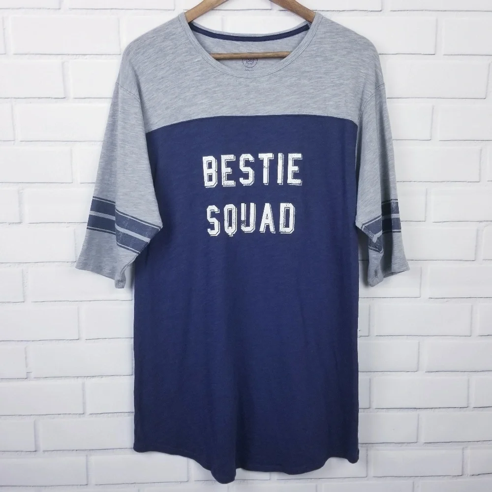 Womens 3/4 Sleeve Oversized‎ Night Shirt Pajamas